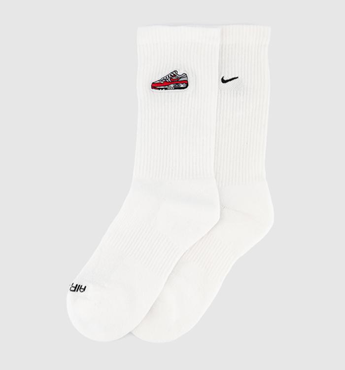 Nike Everyday Plus Air Max Socks 1 Pair White White Red