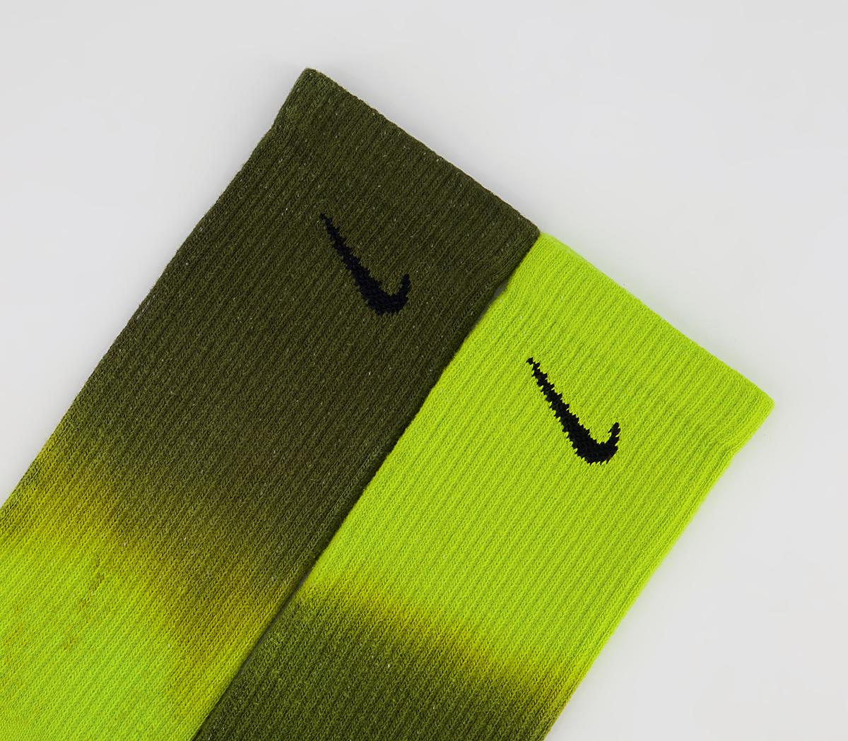 Nike Everyday Plus Socks 2 Pairs Nike Everyday Plus Socks 2 Pairs Green Multi