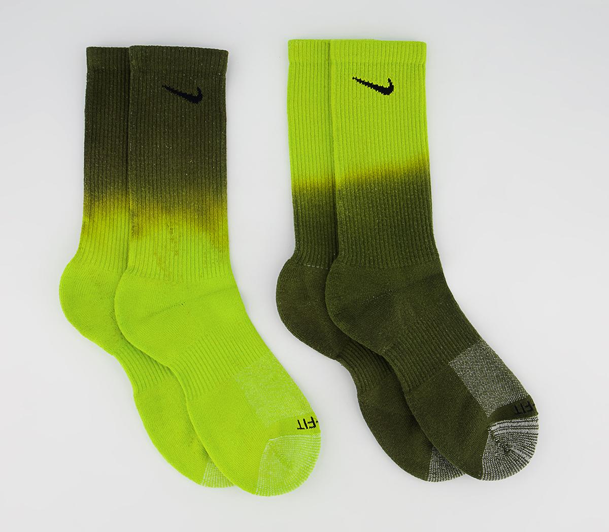 NikeEveryday Plus Socks 2 PairsGreen Multi