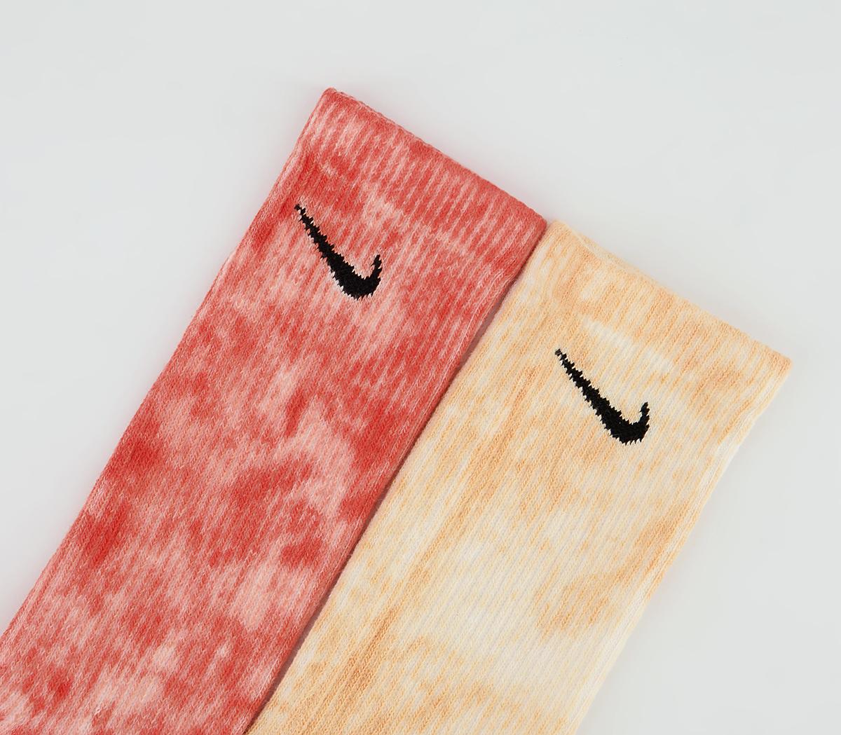 Nike Everyday Plus Socks 2 Pairs Nike Everyday Plus Socks 2 Pairs Pink Multi Tie Dye