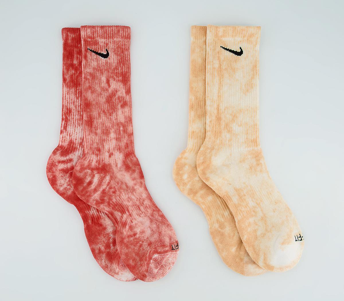 NikeEveryday Plus Socks 2 PairsPink Multi Tie Dye