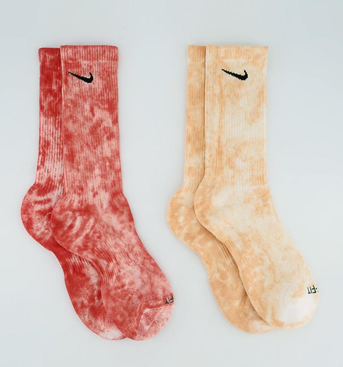 Nike Everyday Plus Socks 2 Pairs Pink Multi Tie Dye