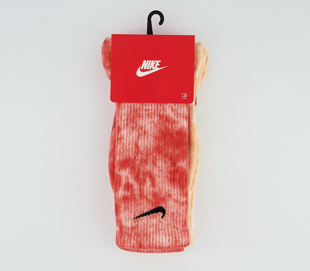 Nike Everyday Plus Socks 2 Pairs Nike Everyday Plus Socks 2 Pairs Pink Multi Tie Dye