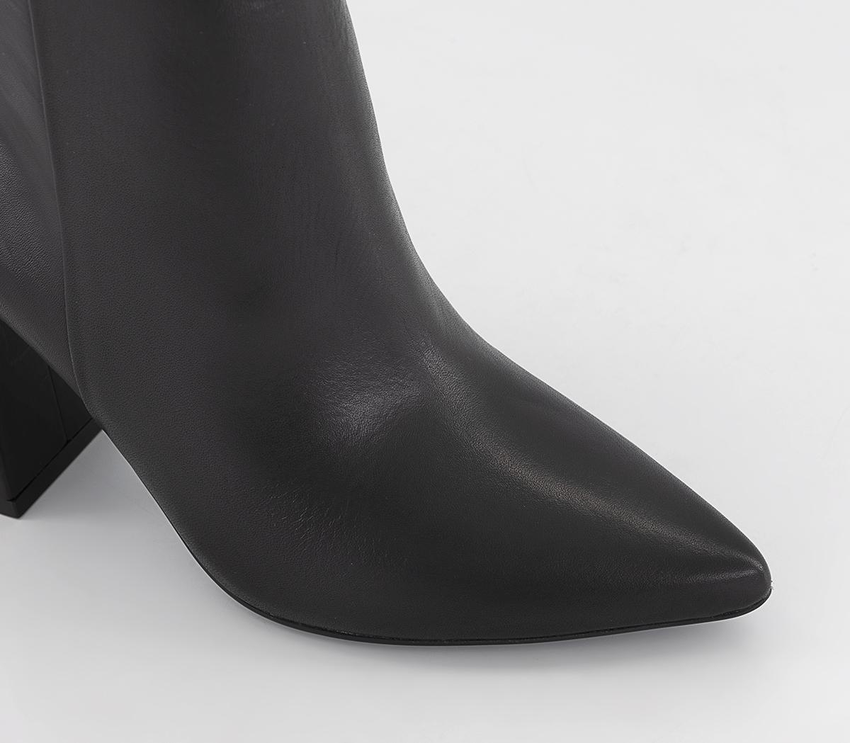 OFFICEAlana Leather Point Block Heel Ankle Boots OFFICEAlana Leather Point Block Heel Ankle BootsBlack Leather