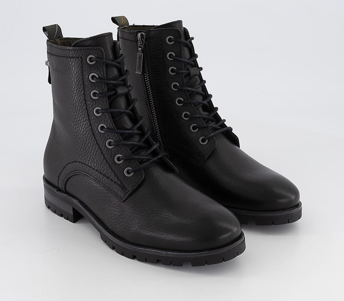 Barbour Christina Lace Up Boots Black - Women's Ankle Boots