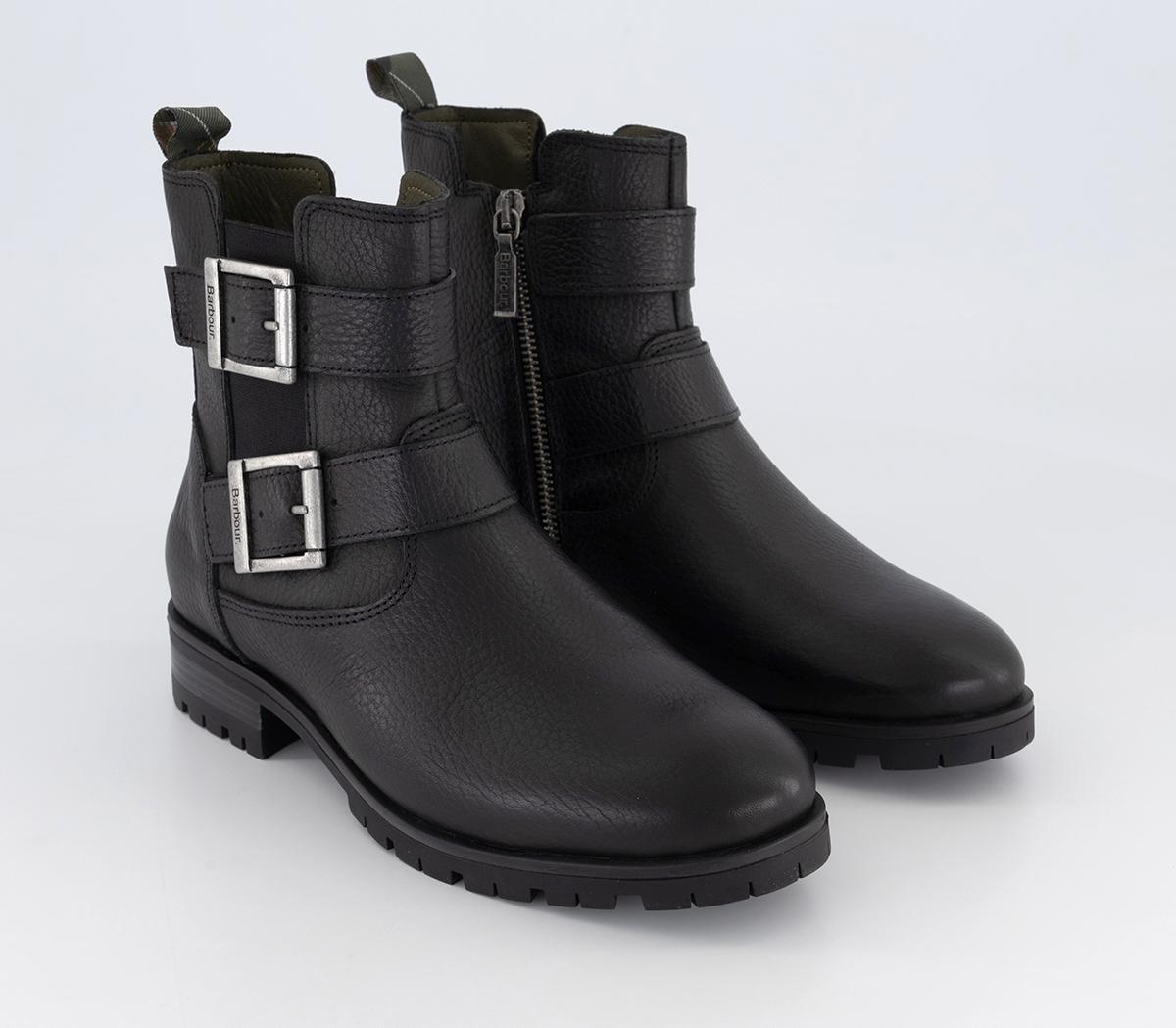 Barbour Marina Buckle Boots Black - Women’s Ankle Boots