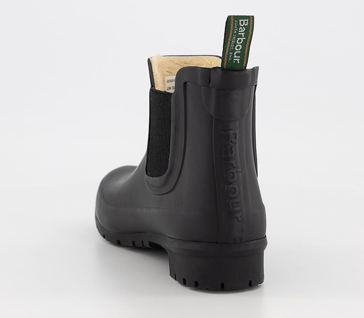 Barbour Speyside Faux Fur Lined Rainboots Black Women's Ankle Boots