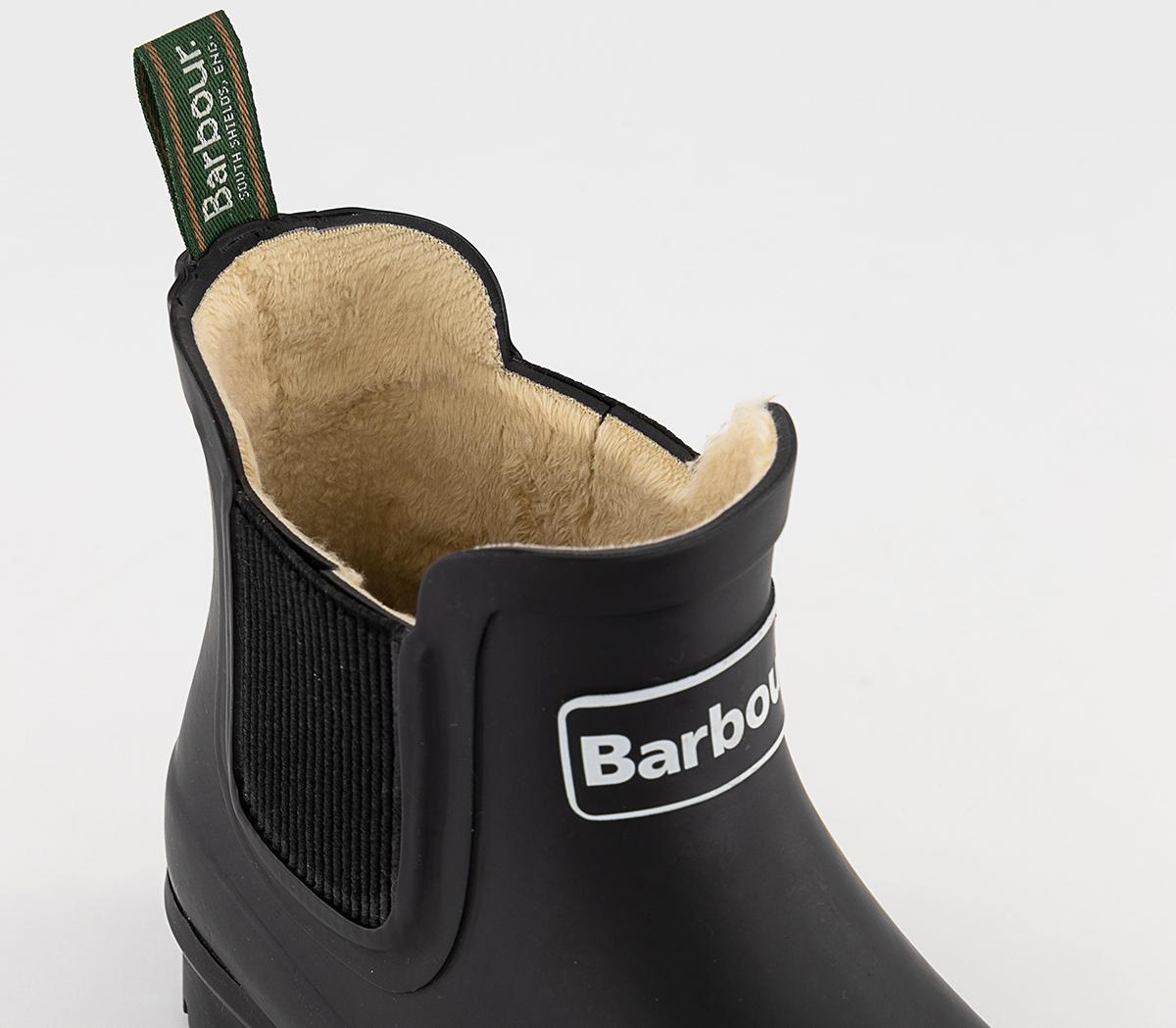 Barbour Speyside Faux Fur Lined Rainboots Black - Women's Ankle Boots