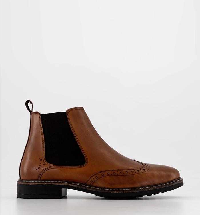 Tan Men's Chelsea Boots Suede & Leather OFFICE