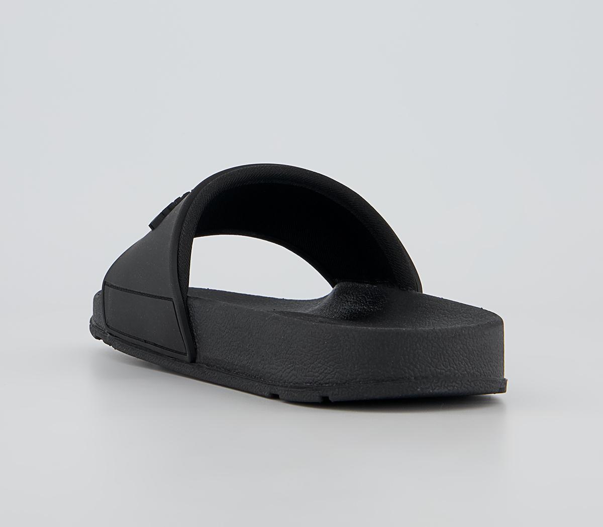 Juicy Couture Breanna Debossed Sliders Juicy Couture Breanna Debossed Sliders Black