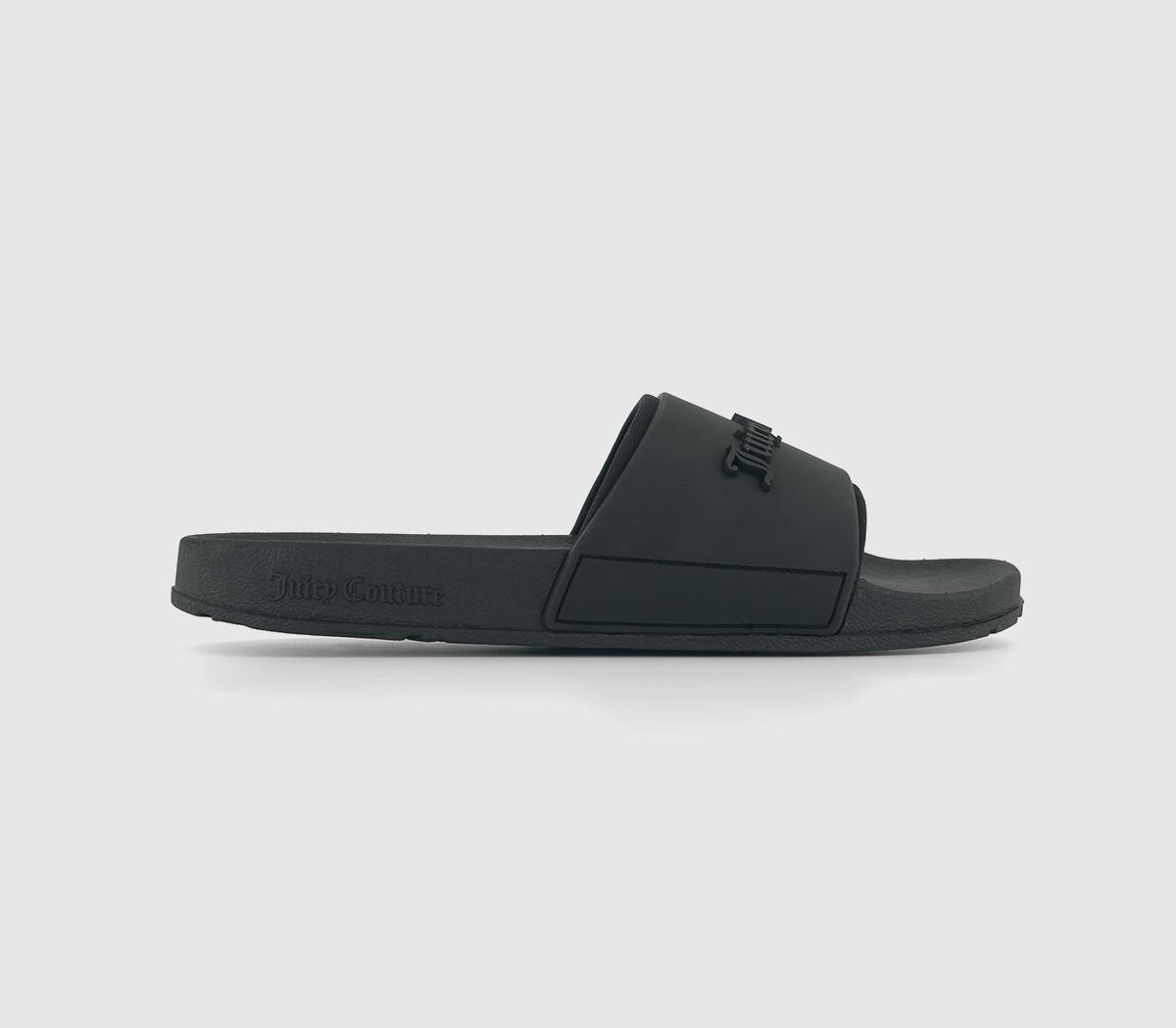 Juicy Couture Breanna Debossed Sliders Black - Women’s Sliders