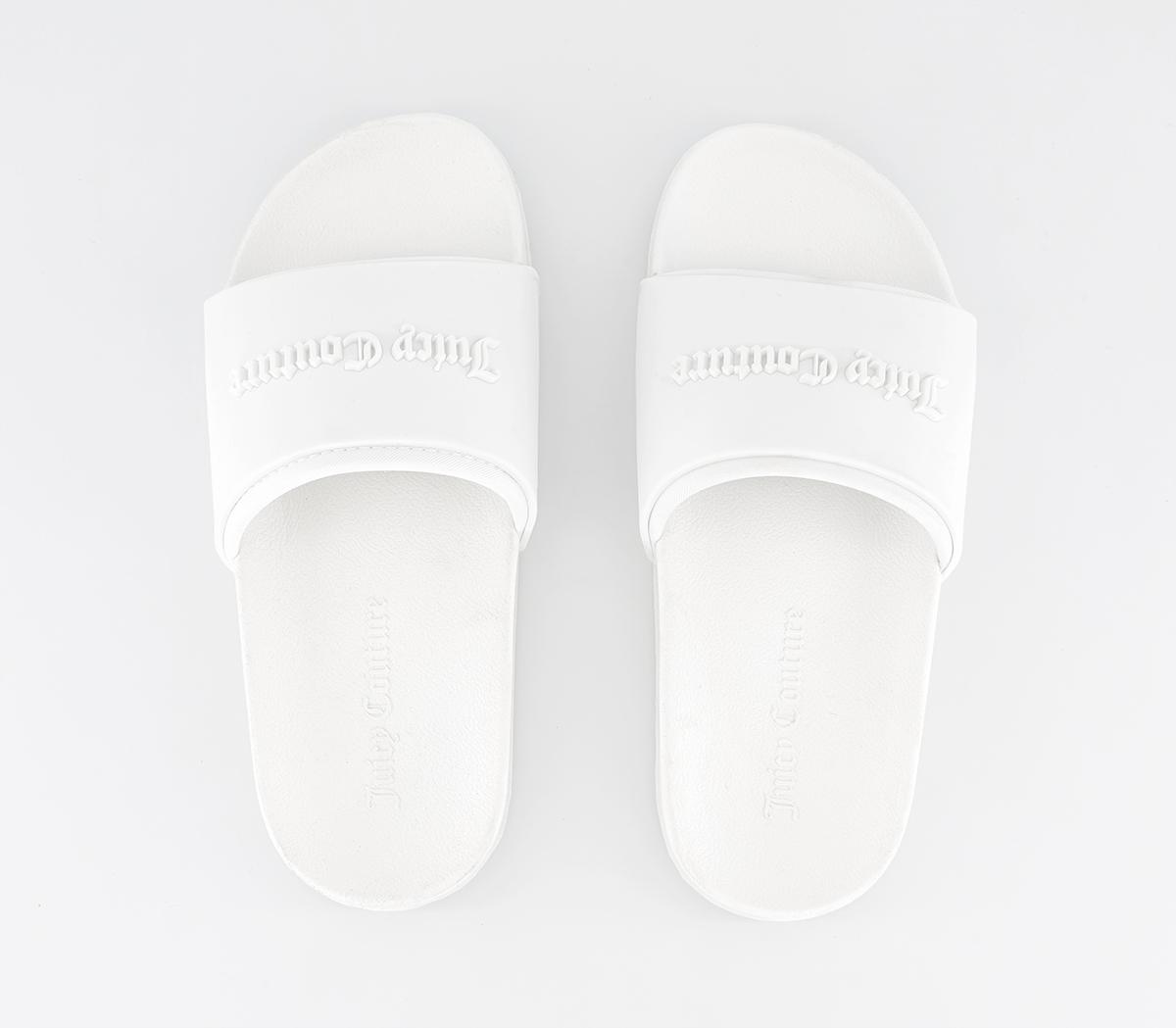 Juicy Couture Breanna Debossed Sliders Juicy Couture Breanna Debossed Sliders White
