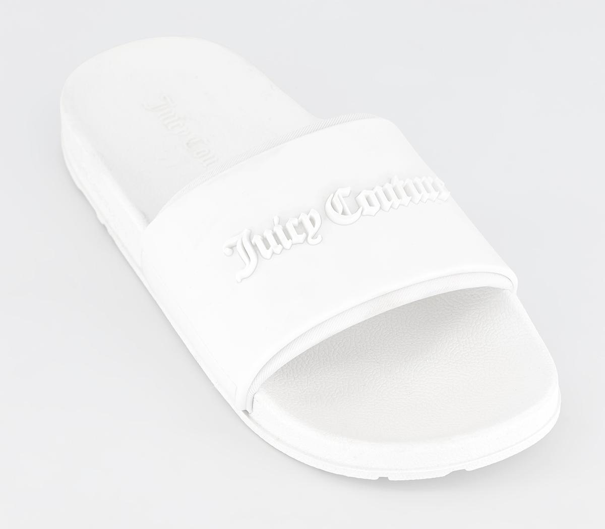 Juicy Couture Breanna Debossed Sliders Juicy Couture Breanna Debossed Sliders White