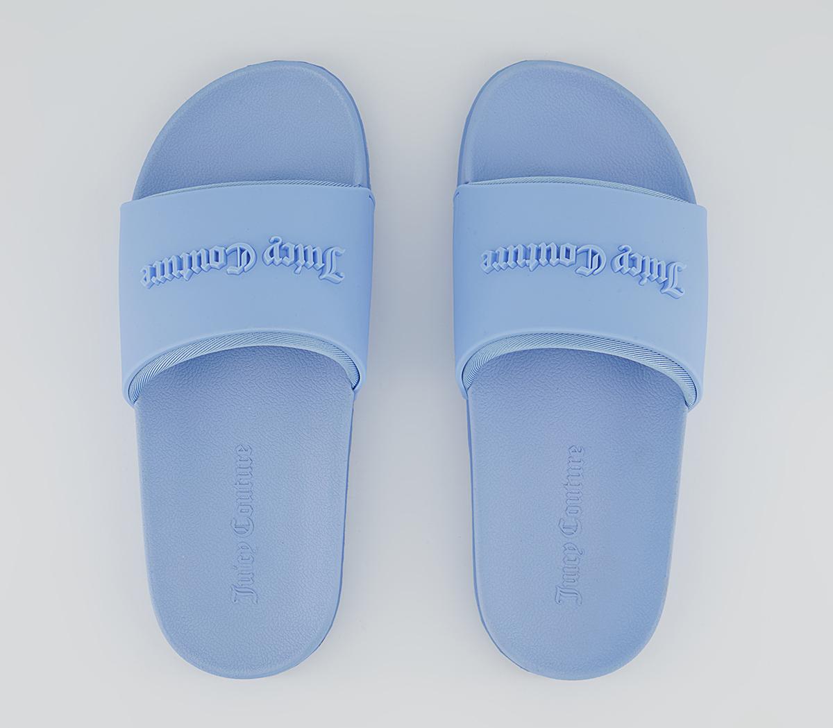 Juicy Couture Breanna Debossed Sliders Baby Blue - Footbeds