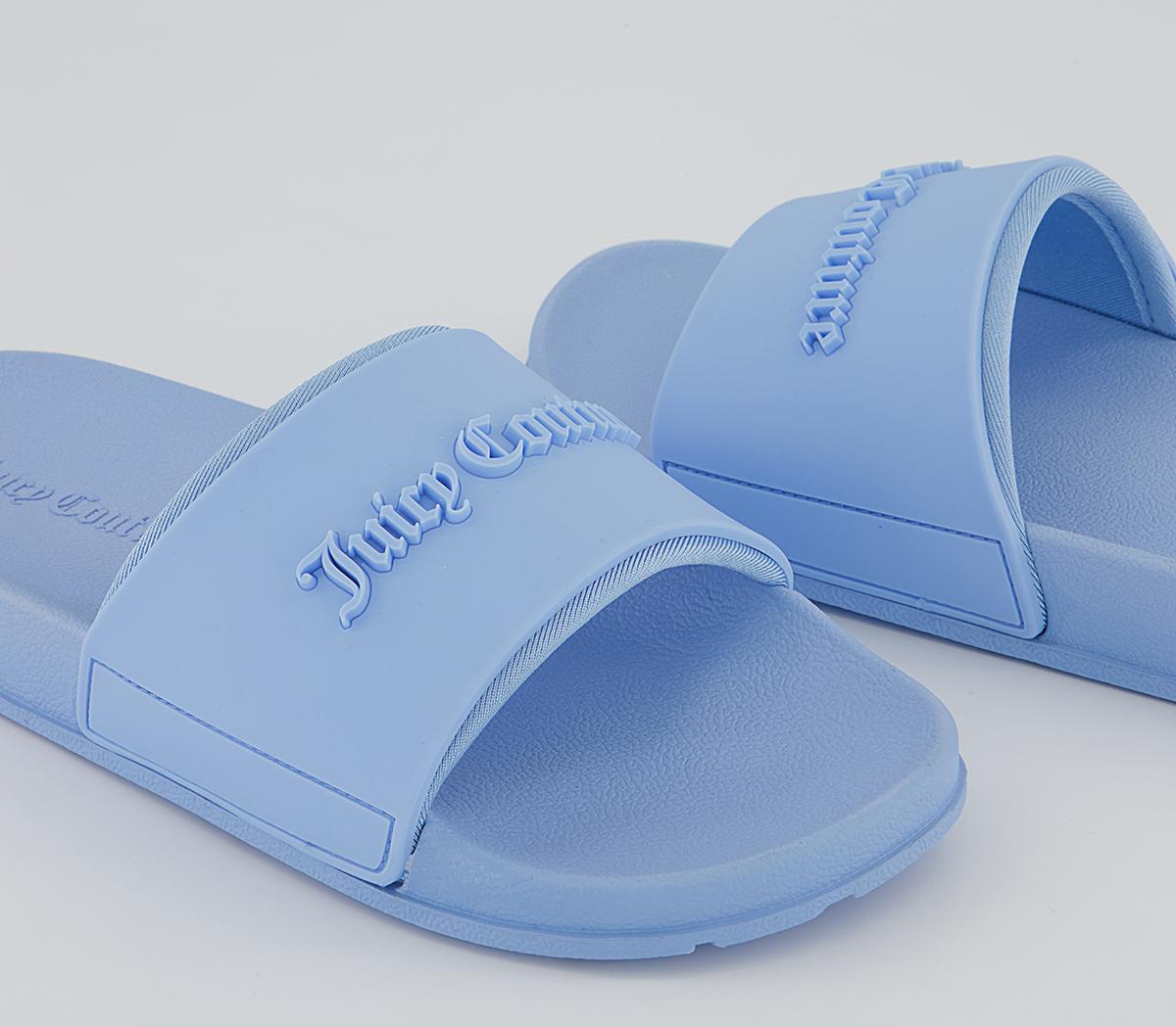 Juicy Couture Breanna Debossed Sliders Baby Blue - Footbeds