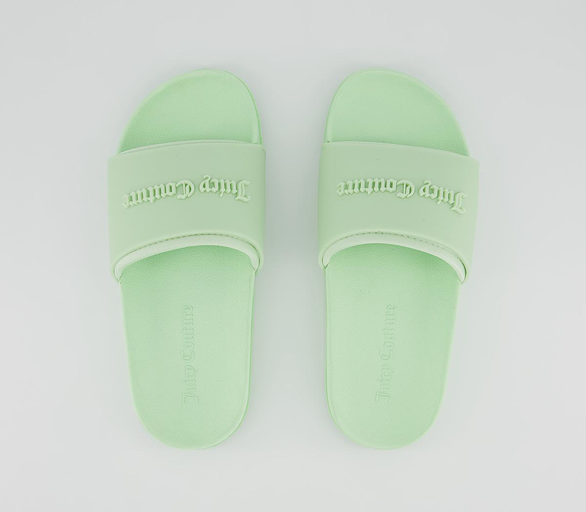 Juicy Couture Breanna Debossed Sliders Juicy Couture Breanna Debossed Sliders Bright Green