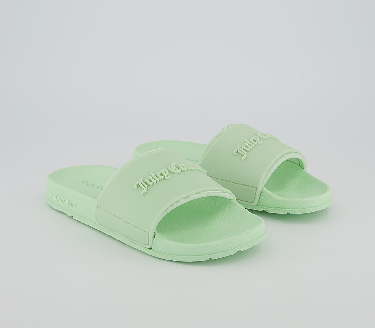 Juicy Couture Breanna Debossed Sliders Juicy Couture Breanna Debossed Sliders Bright Green