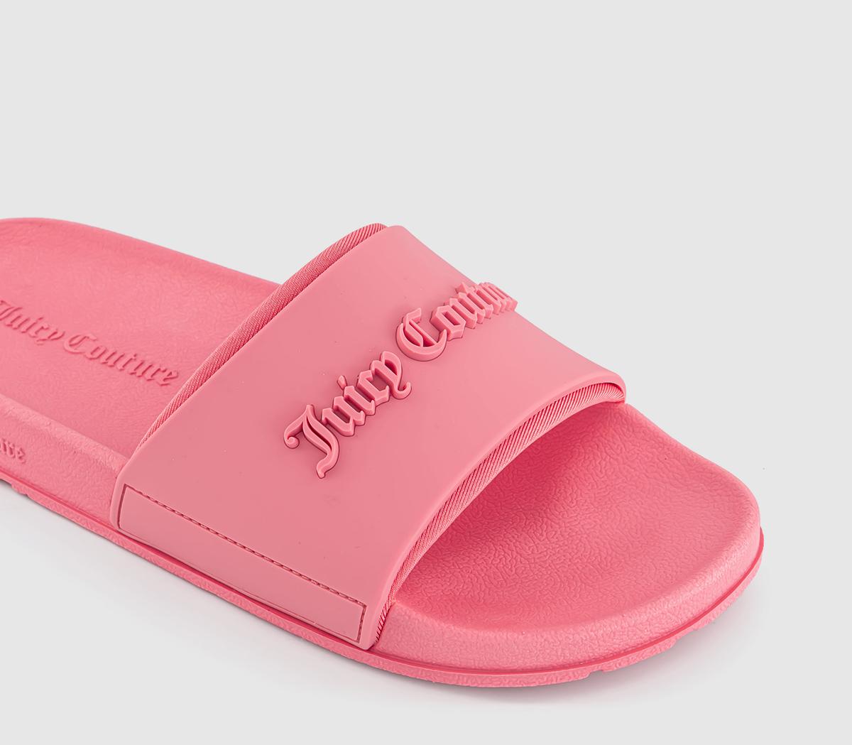 Juicy Couture Breanna Debossed Sliders Pink Lemonade - Women’s Sandals