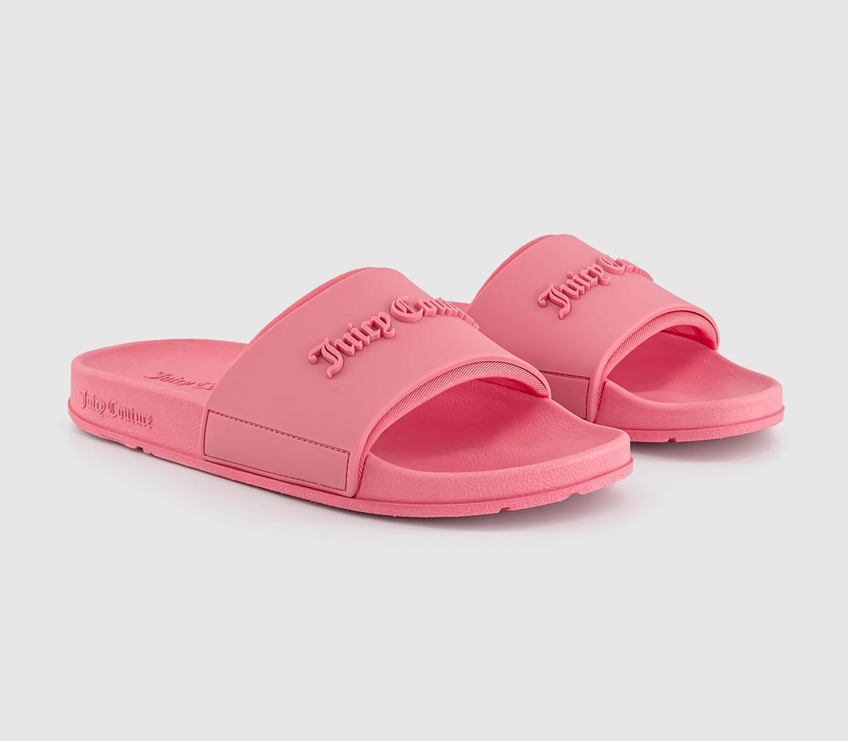 Juicy Couture Breanna Debossed Sliders Pink Lemonade - Women’s Sandals