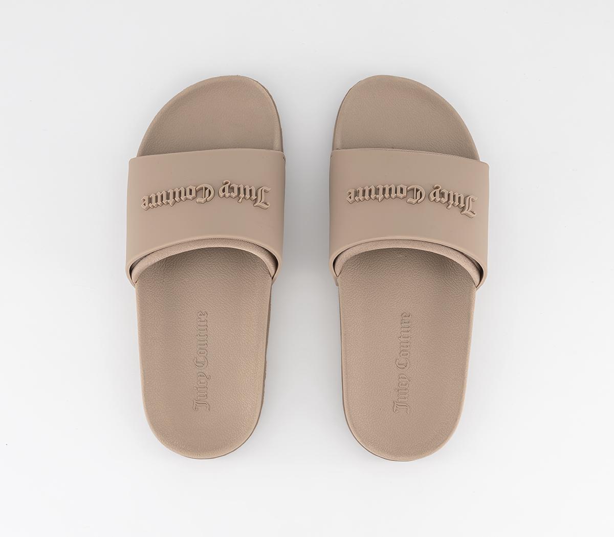 Juicy Couture Breanna Debossed Sliders Juicy Couture Breanna Debossed Sliders Taupe