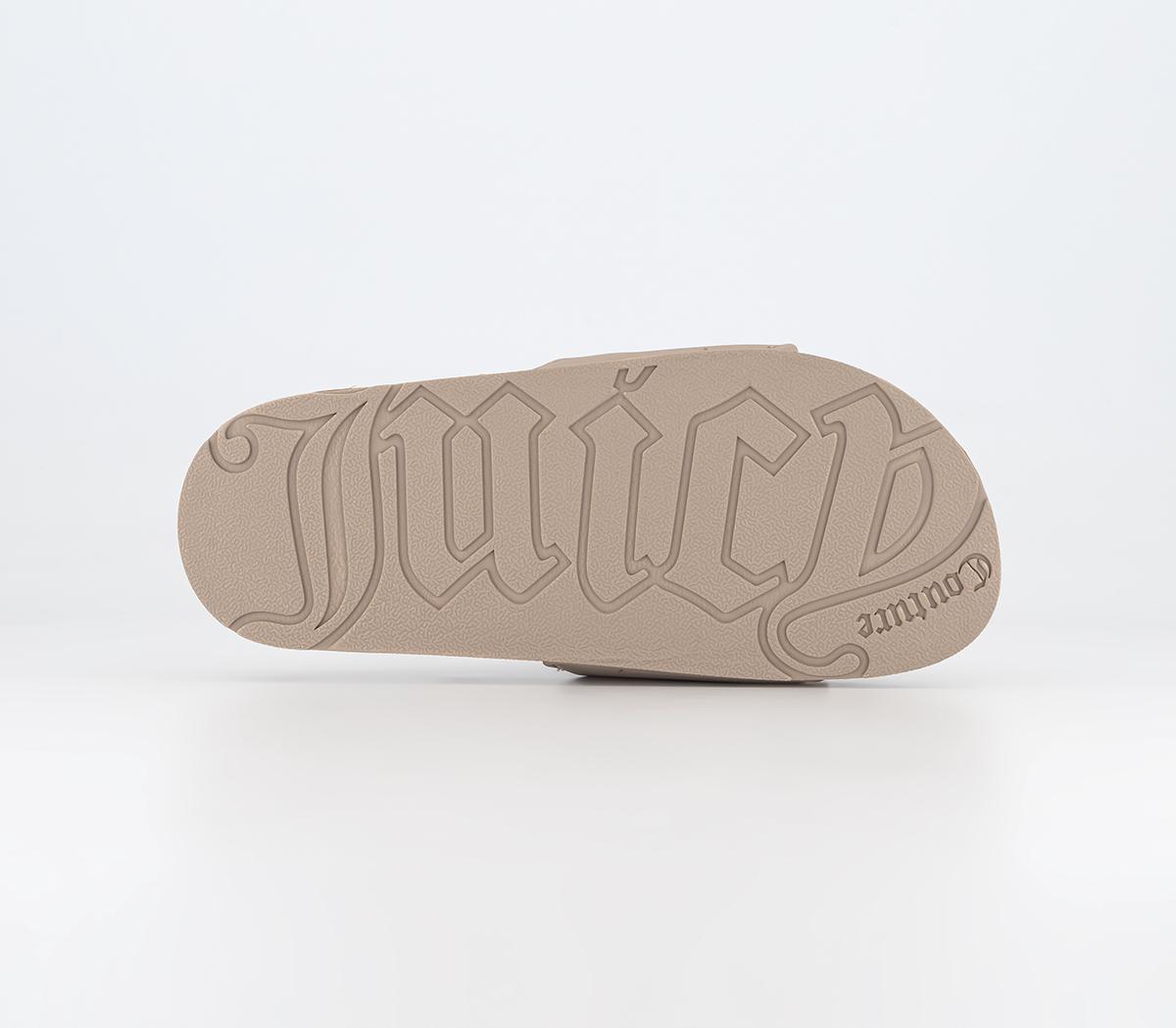 Juicy Couture Breanna Debossed Sliders Juicy Couture Breanna Debossed Sliders Taupe