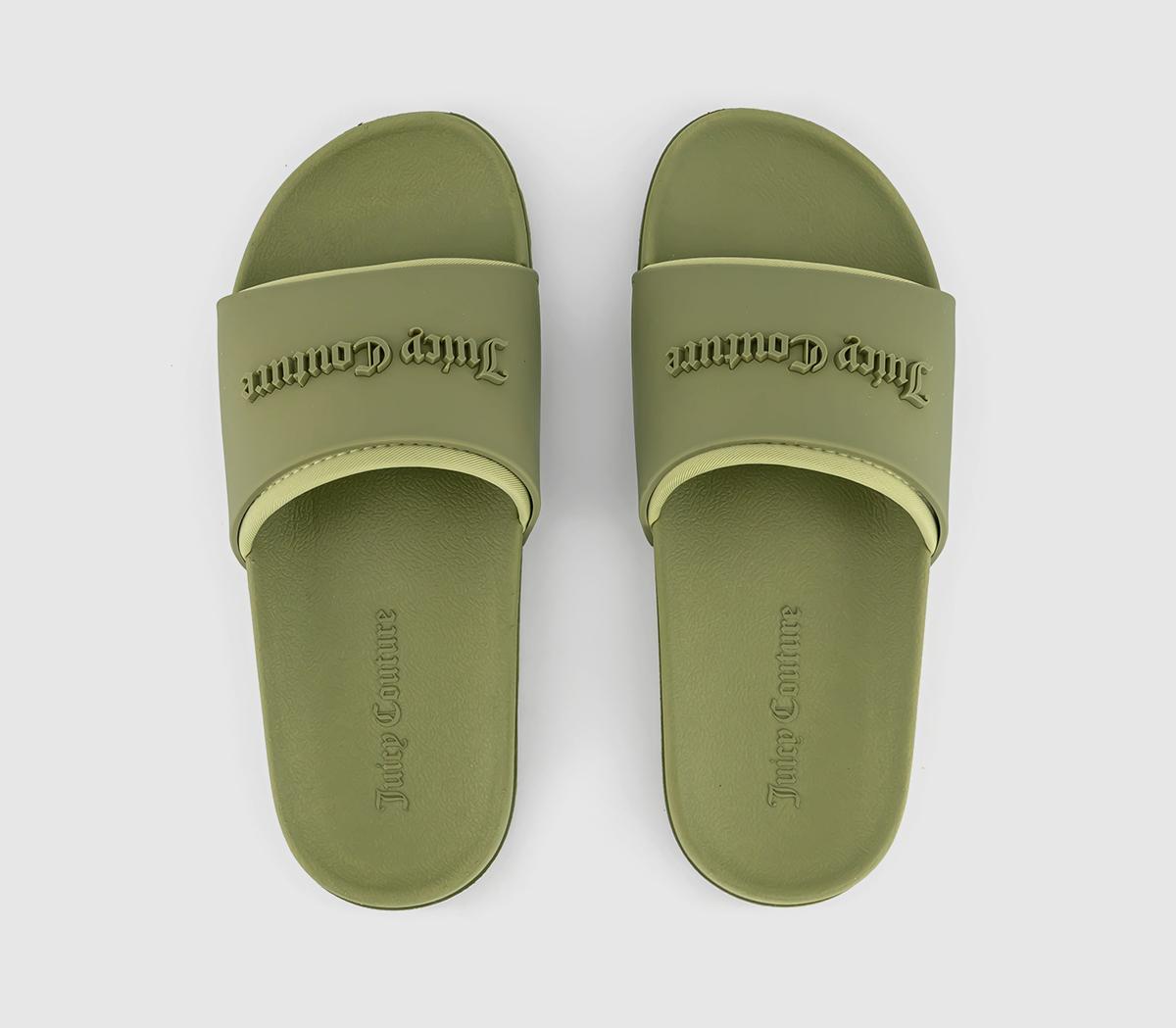 Juicy Couture Breanna Debossed Sliders Juicy Couture Breanna Debossed Sliders Mosstone
