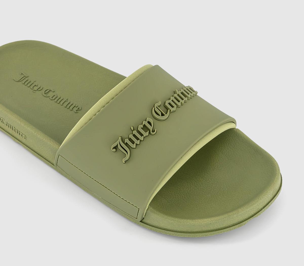 Juicy Couture Breanna Debossed Sliders Juicy Couture Breanna Debossed Sliders Mosstone