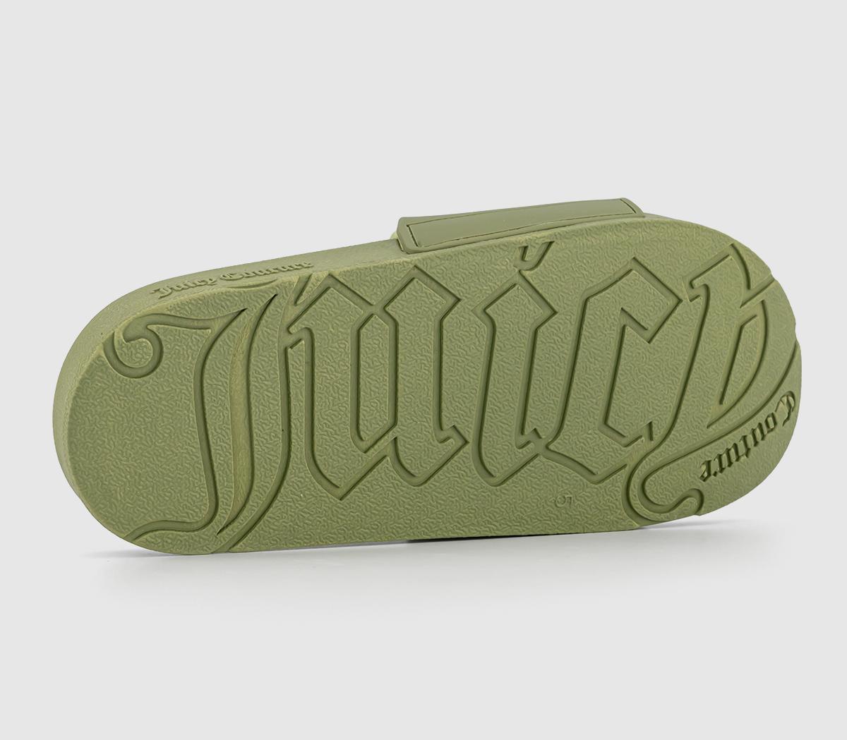 Juicy Couture Breanna Debossed Sliders Juicy Couture Breanna Debossed Sliders Mosstone
