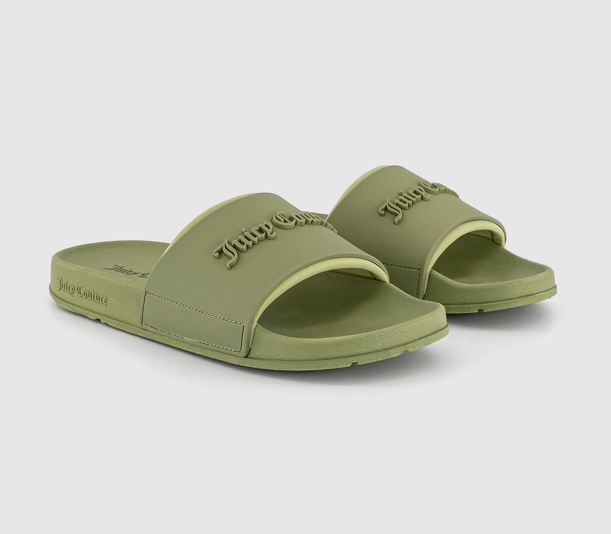 Juicy Couture Breanna Debossed Sliders Juicy Couture Breanna Debossed Sliders Mosstone