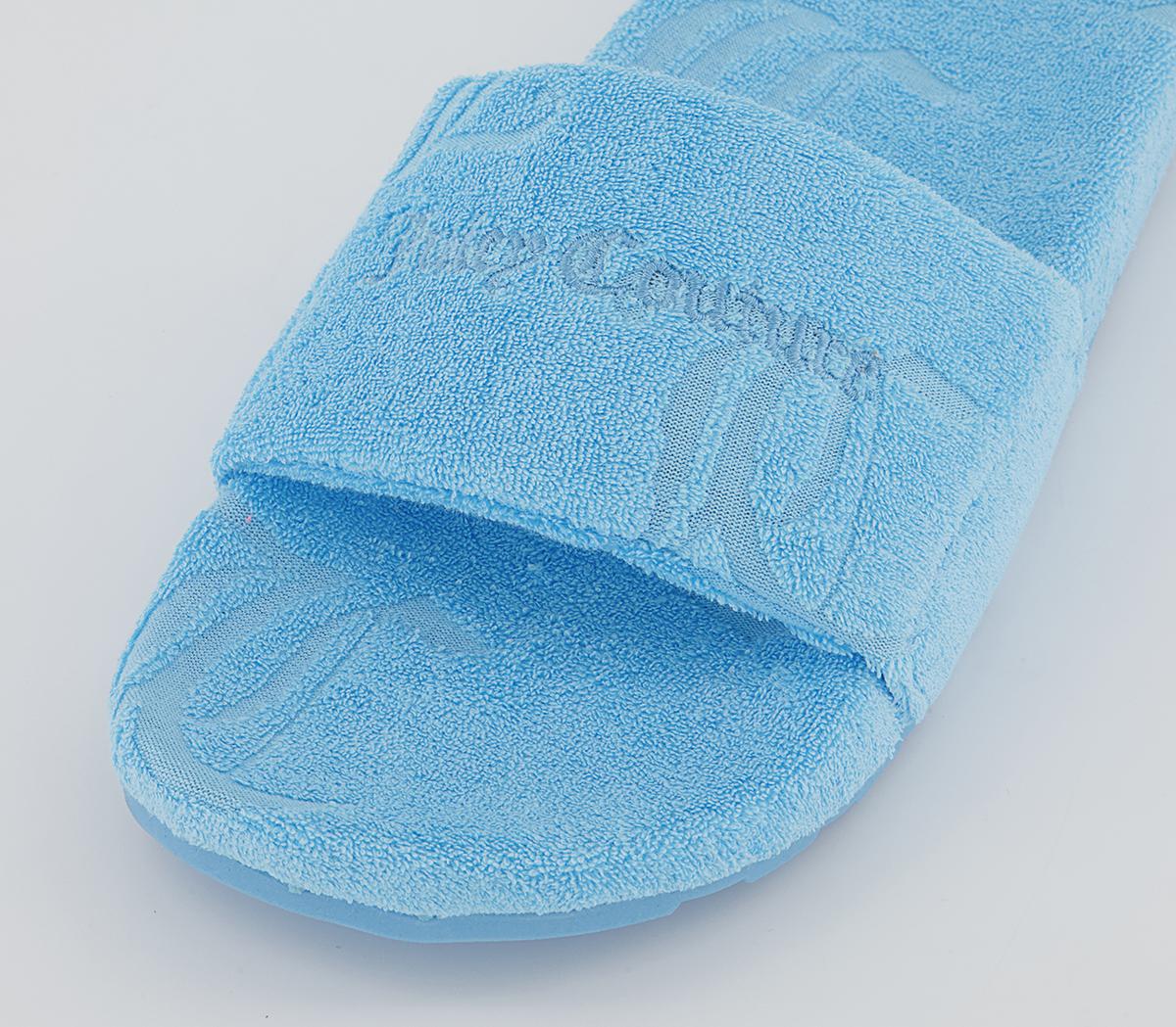 Juicy Couture Breanna Towelling Sliders Juicy Couture Breanna Towelling Sliders Blue