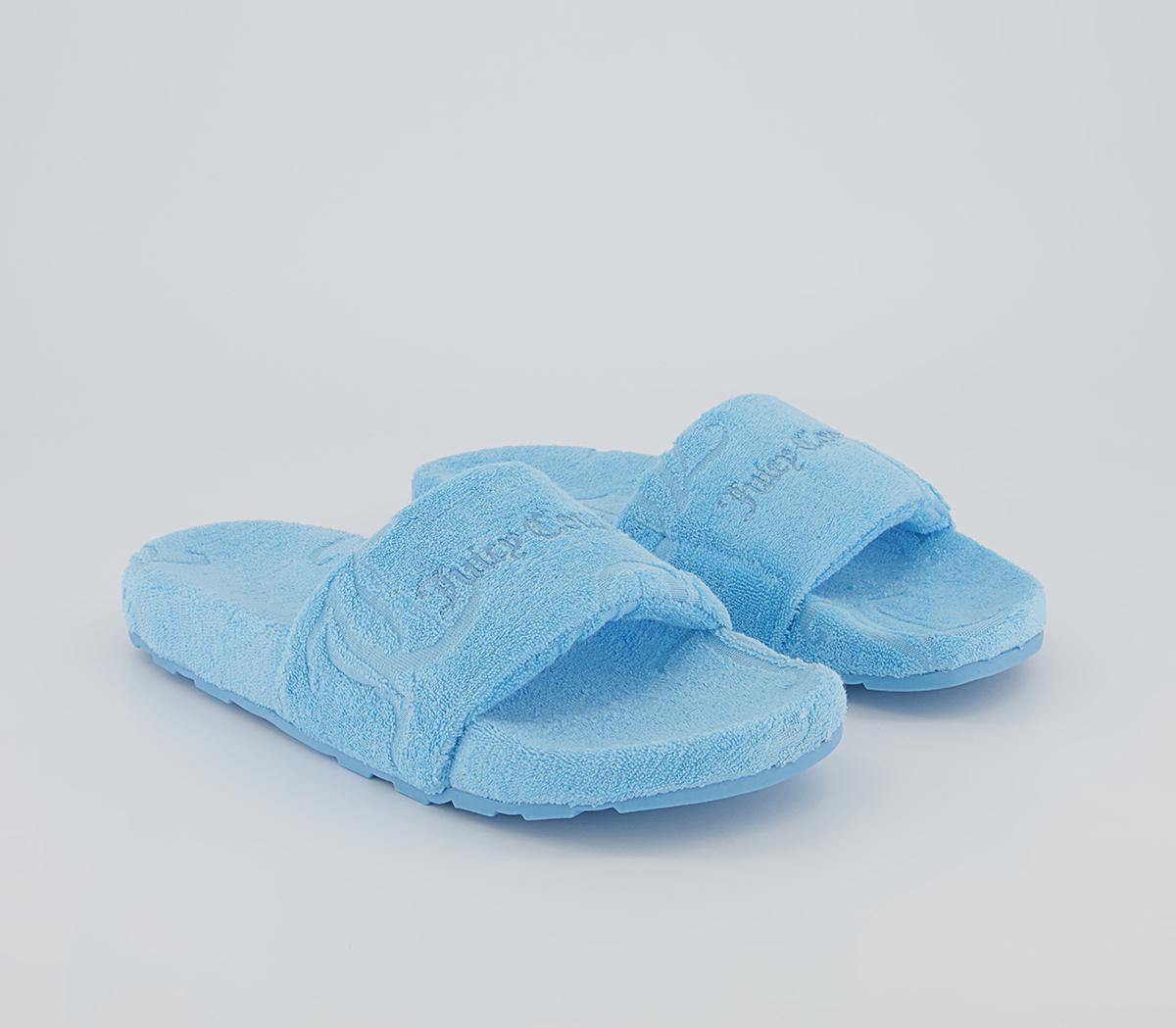 Juicy Couture Breanna Towelling Sliders Juicy Couture Breanna Towelling Sliders Blue