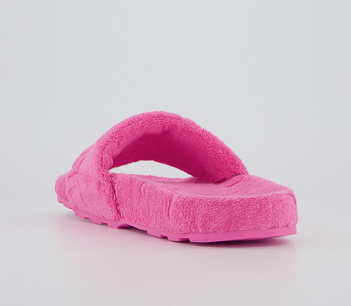 Juicy Couture Breanna Towelling Sliders Juicy Couture Breanna Towelling Sliders Hot Pink