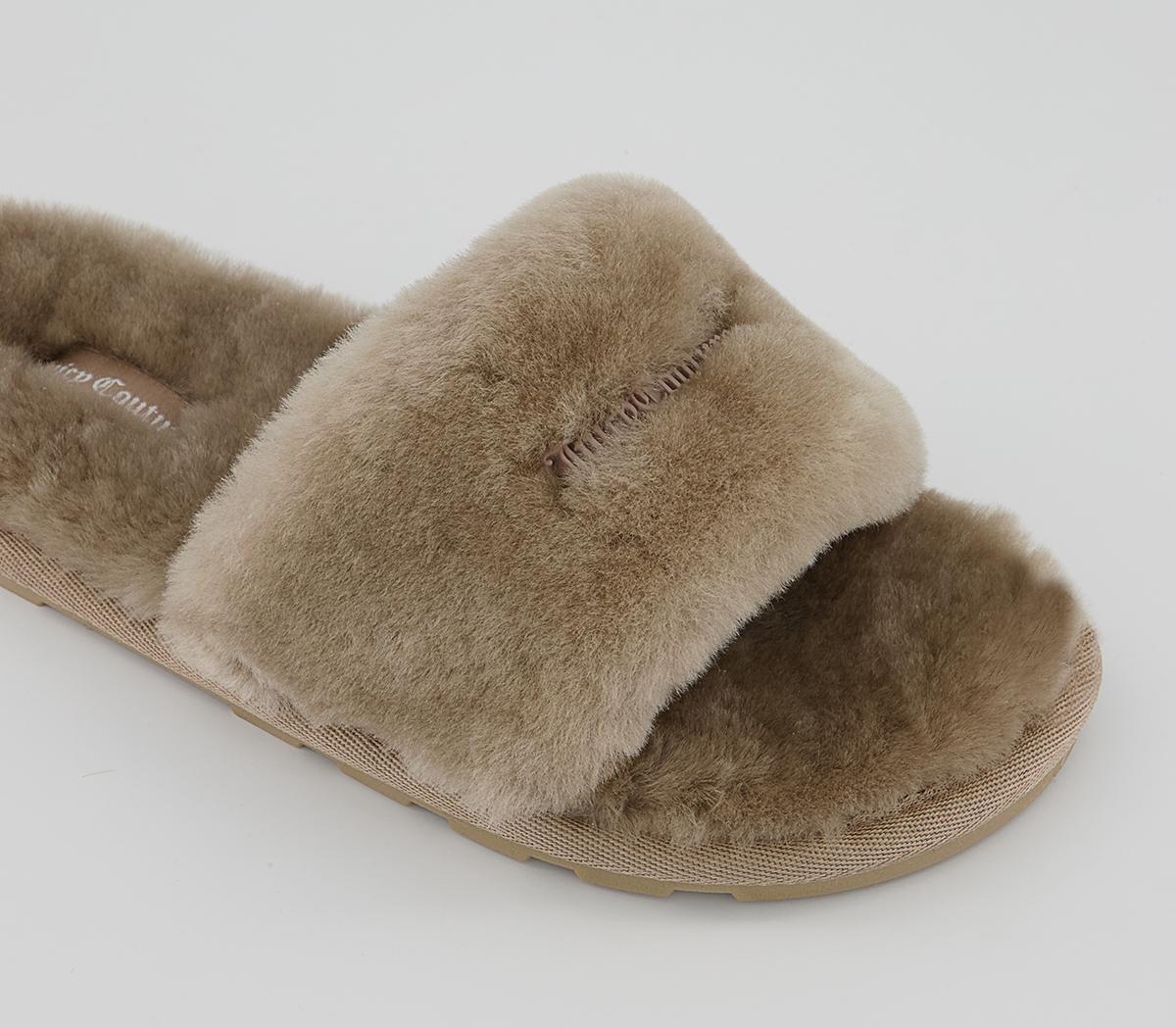 Juicy Couture Fur Sliders Juicy Couture Fur Sliders Taupe