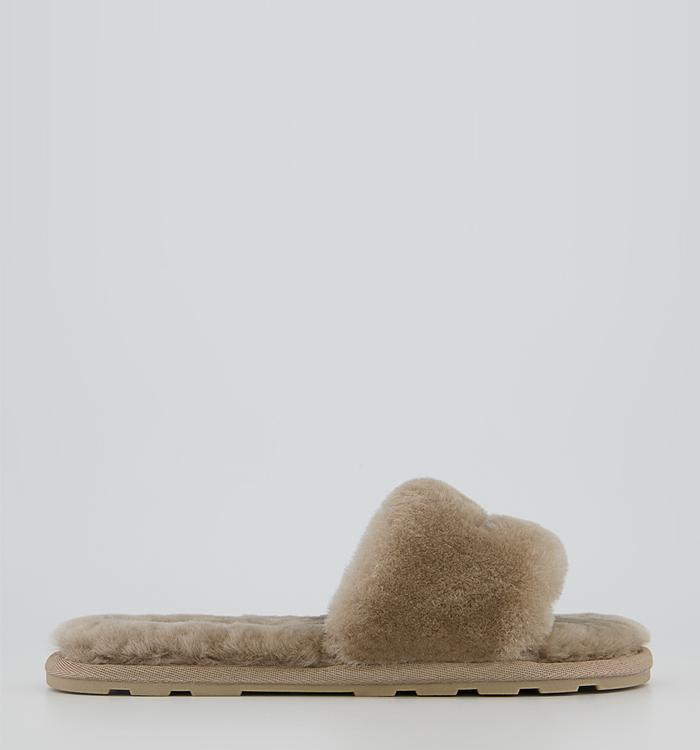 Juicy Couture Fur Sliders Taupe