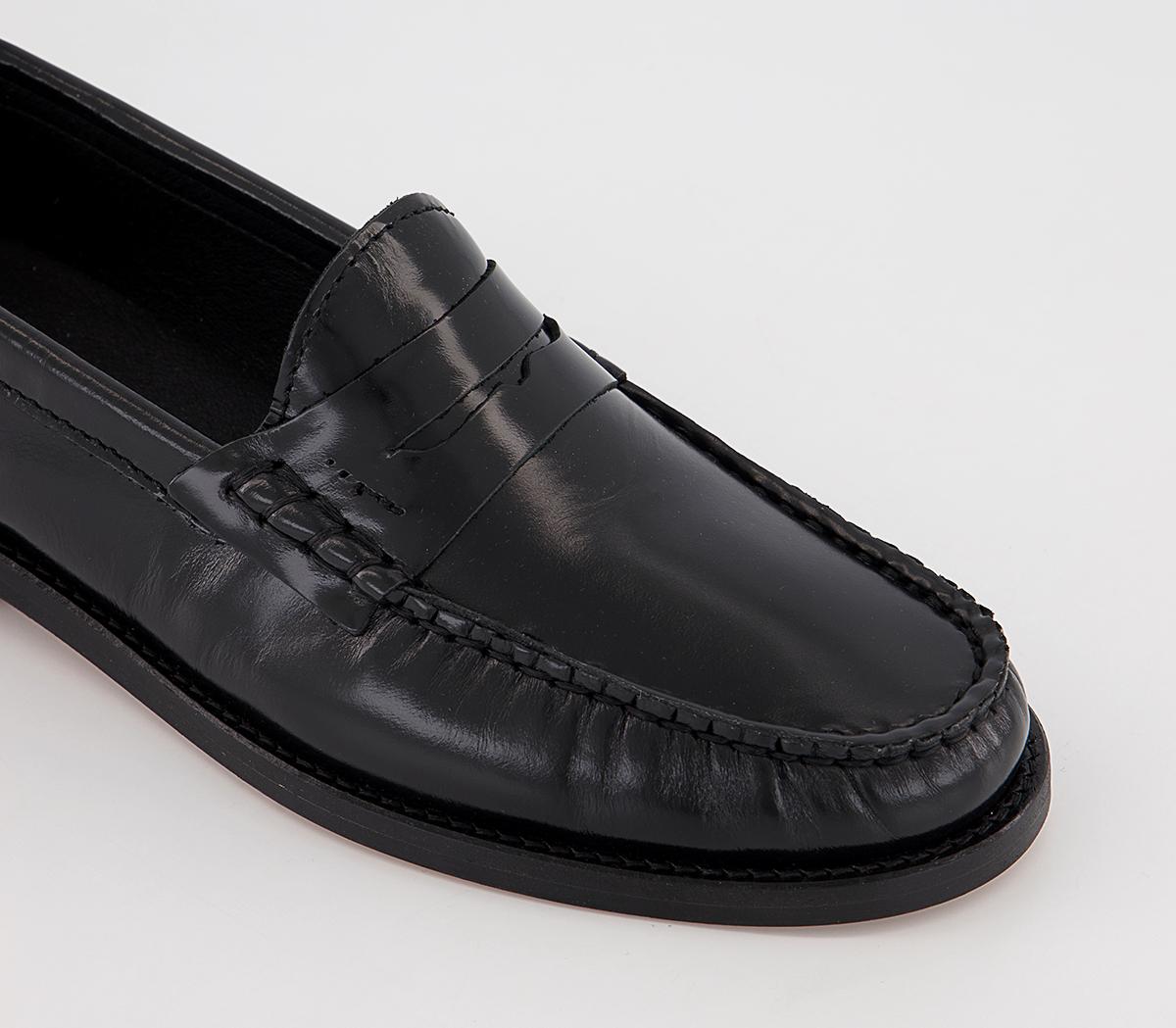 OFFICE Finch Penny Loafers Black Leather - Monday to Friday