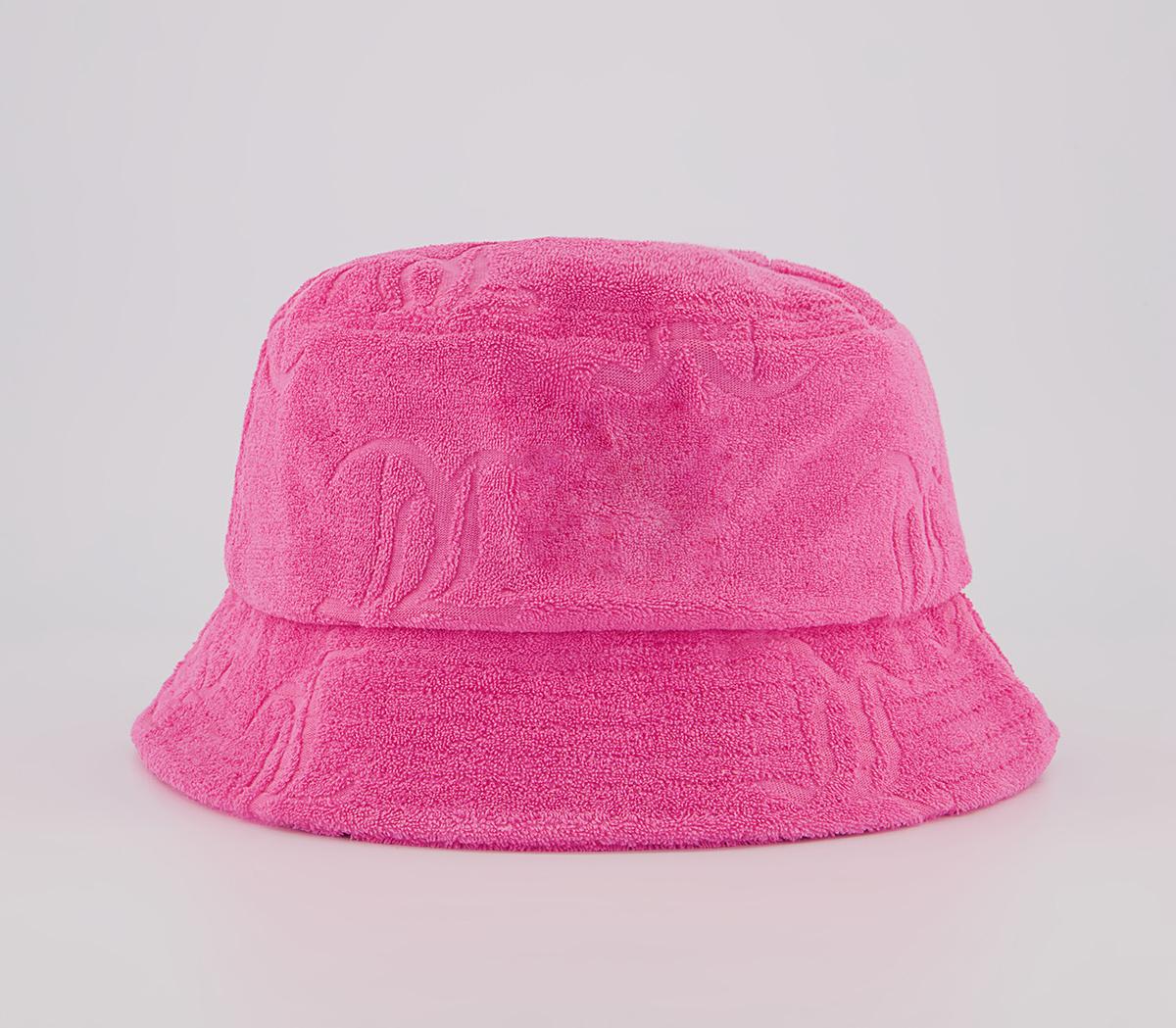 Juicy Couture Eleanna Monogram Towelling Bucket Hat Juicy Couture Eleanna Monogram Towelling Bucket Hat Fluro Pink