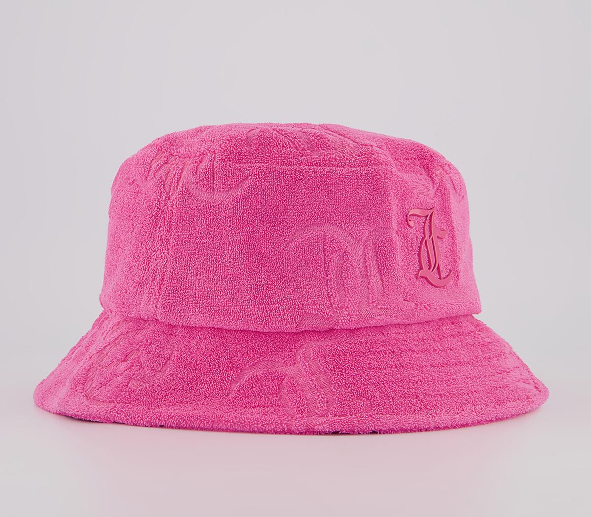 Juicy Couture Eleanna Monogram Towelling Bucket Hat Juicy Couture Eleanna Monogram Towelling Bucket Hat Fluro Pink
