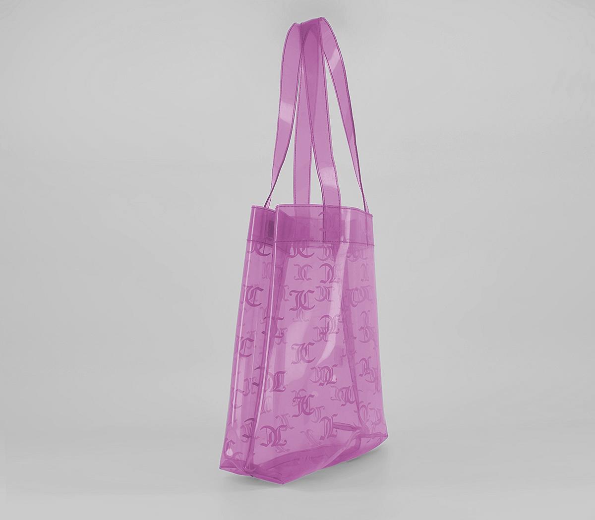 Juicy Couture Nichole Mongram Sheer Tote Bag Juicy Couture Nichole Mongram Sheer Tote Bag Fluro Pink