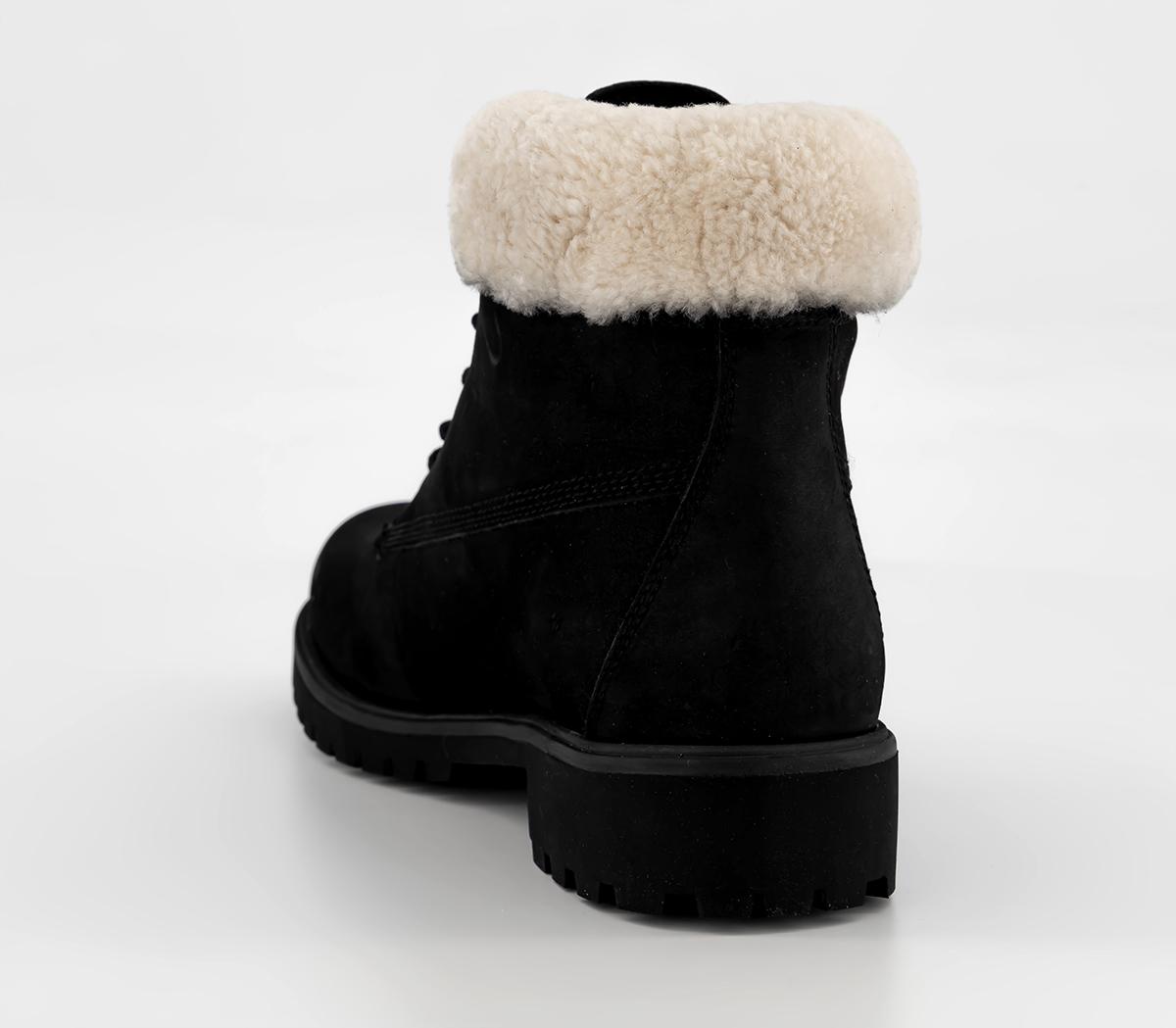 Timberland Timberland Lyonsdale 6 Inch Boots Black Shearling Cuff ...