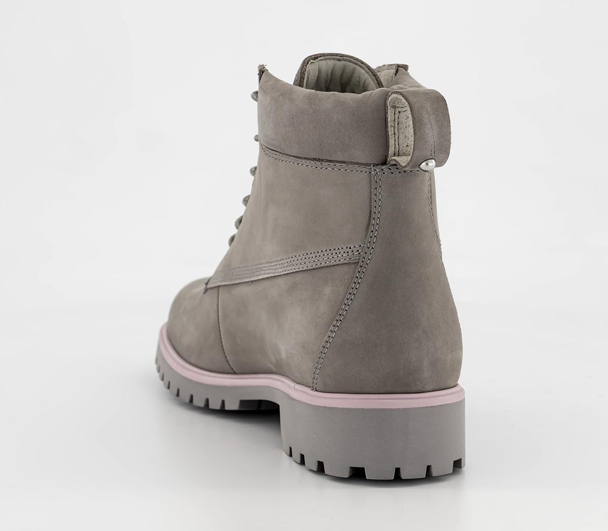 Timberland Timberland Lyonsdale 6 Inch Boots Titanium Grey Pink Rand