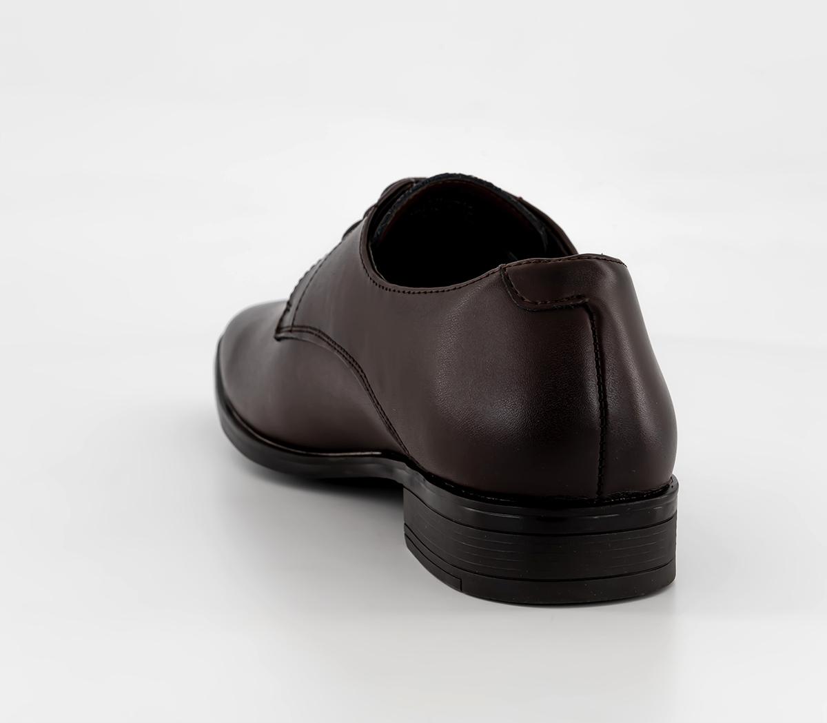 OFFICE Micro 2 Plain Derby Shoes Brown Leather - Men’s Smart Shoes