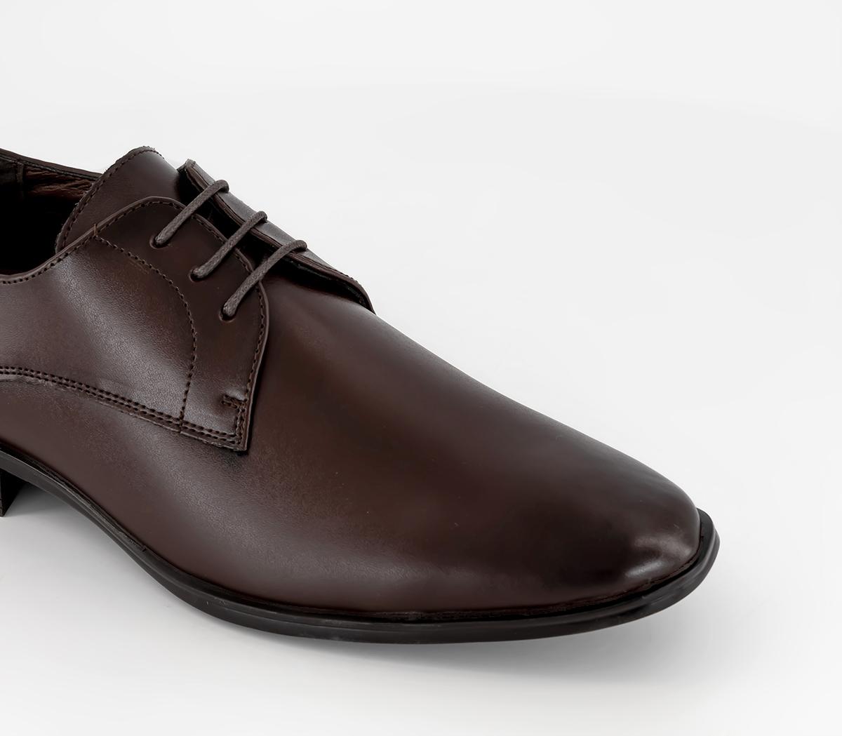 OFFICE Micro 2 Plain Derby Shoes Brown Leather - Men’s Smart Shoes