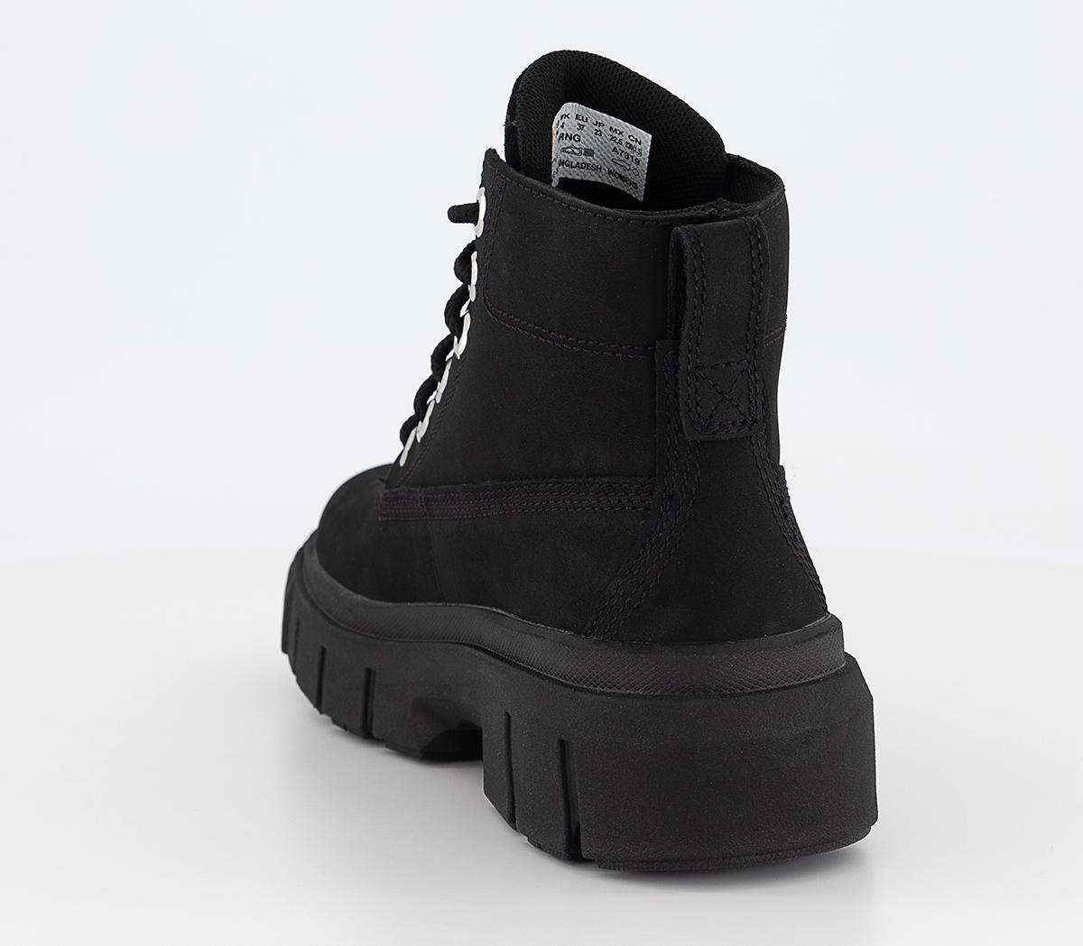 Timberland Greyfield Leather Boots Black - Women's Ankle Boots
