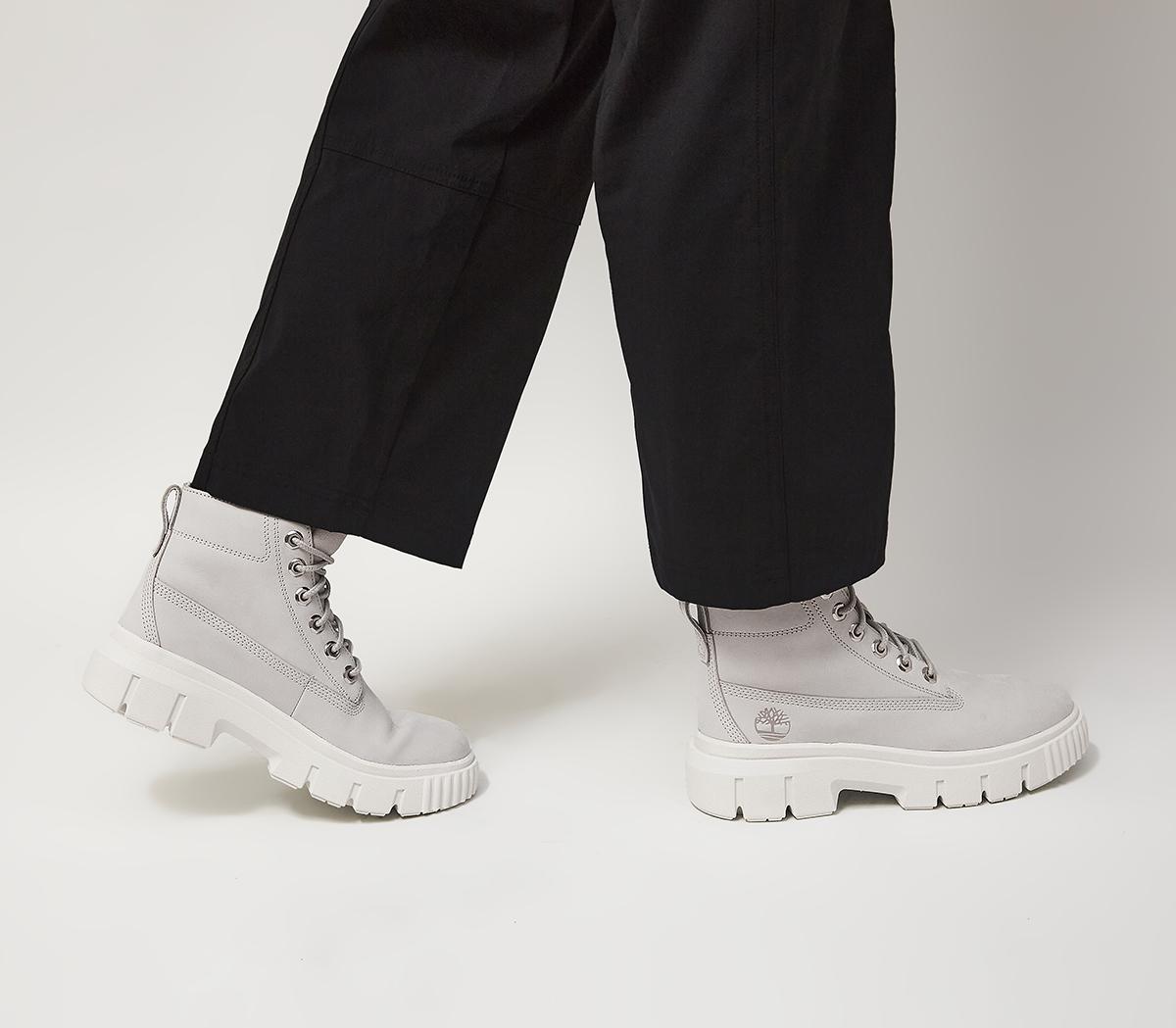 Timberland Greyfield Leather Boot Light Grey Nubuck Women's