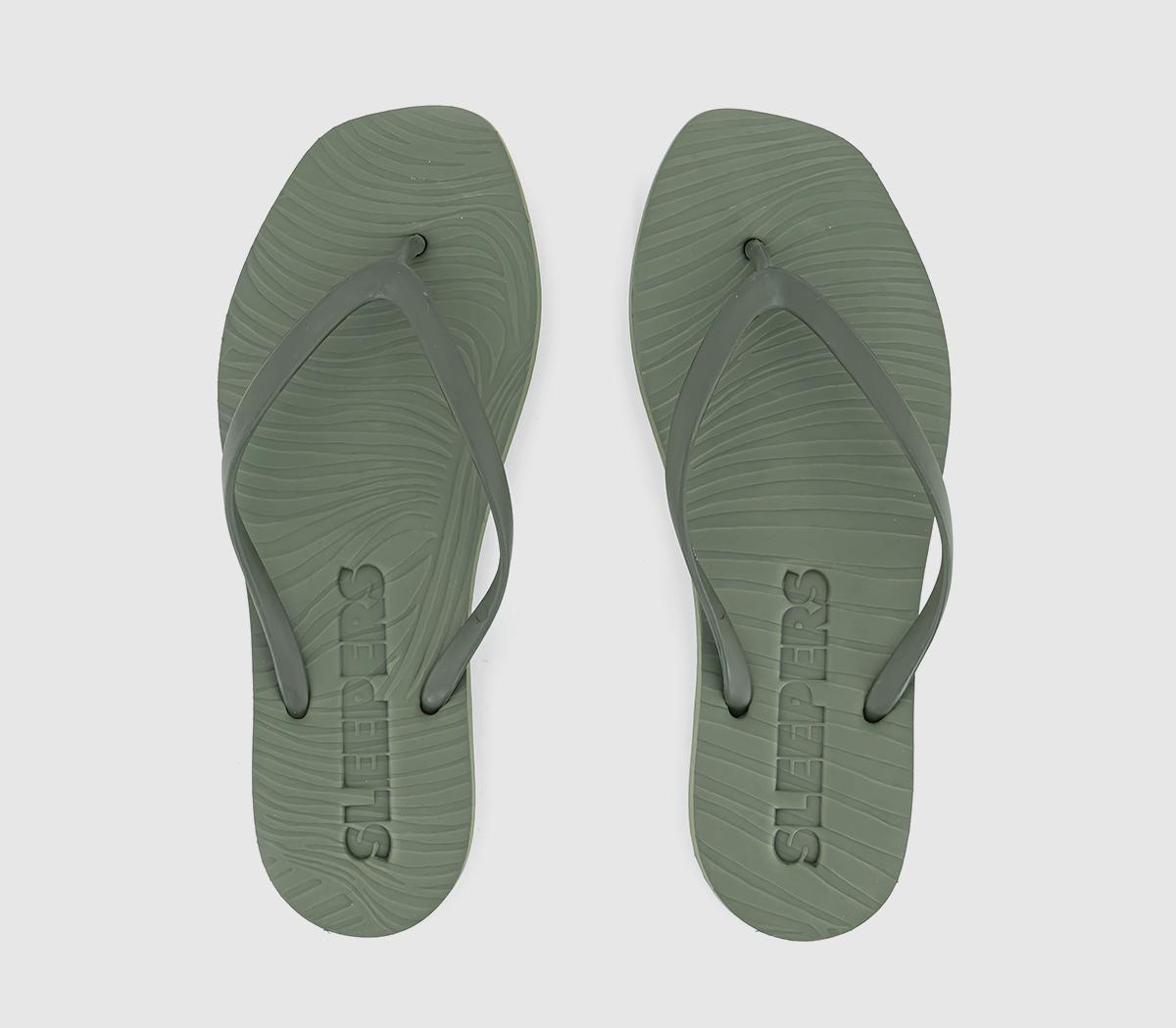 SleepersSleepers Tapered Flip Flops SleepersSleepers Tapered Flip FlopsKhaki Green