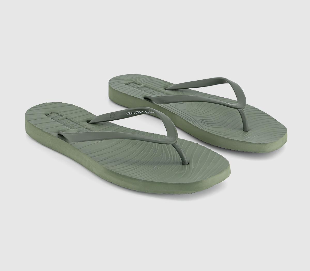 SleepersSleepers Tapered Flip Flops SleepersSleepers Tapered Flip FlopsKhaki Green