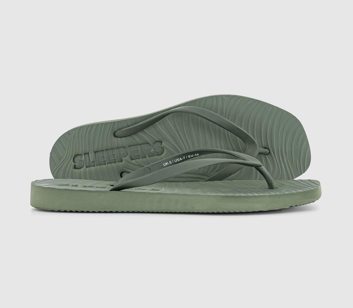 SleepersSleepers Tapered Flip Flops SleepersSleepers Tapered Flip FlopsKhaki Green