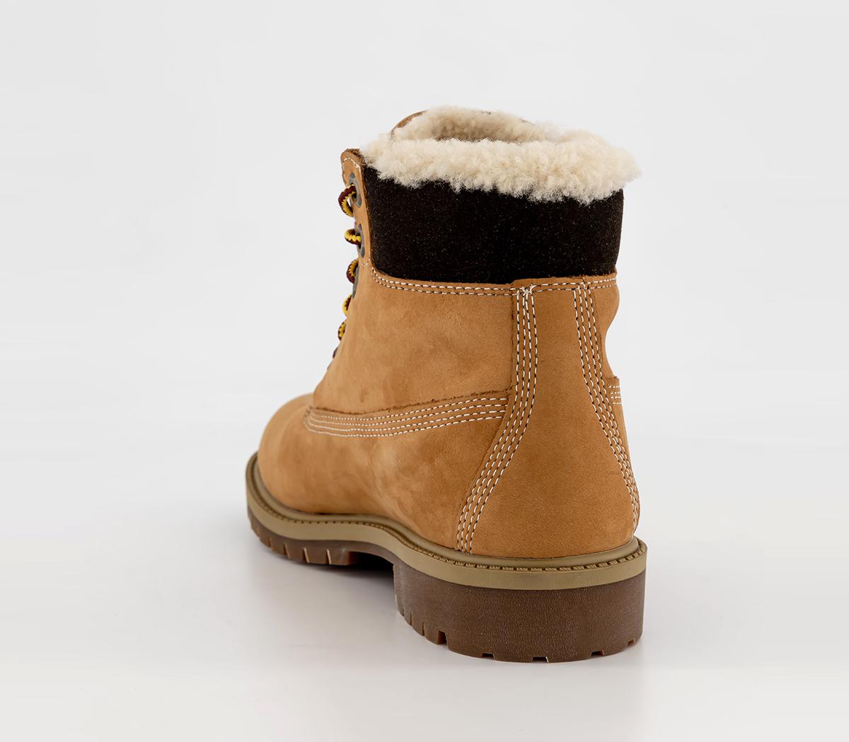 Timberland Inch Fur Lined Junior Boots Wheat Women's Ankle Boots