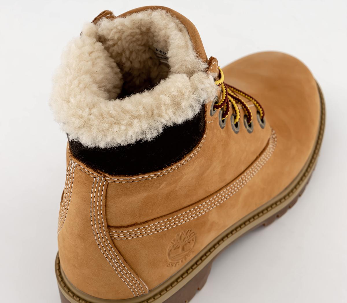 Timberland Inch Fur Lined Junior Boots Wheat Women's Ankle Boots