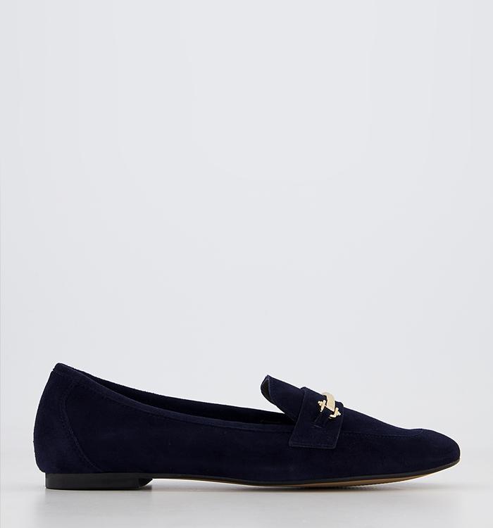 Office Fisher Snaffle Loafers Navy Suede